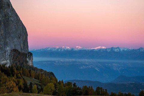 Sciliar at sunrise in Autumn, Seiser Alm