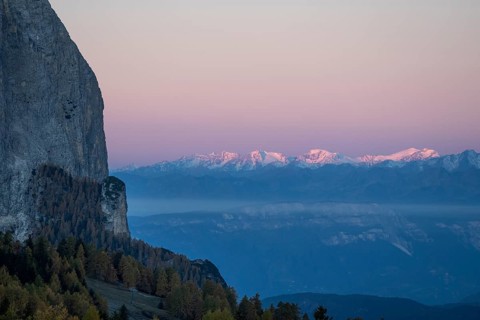 Sciliar at sunrise in Autumn, Seiser Alm
