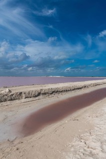 The colourful salinas of Las Coloradas, Yucatan
