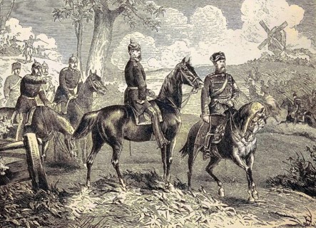 Crown Prince Frederick William and Prince Frederick Charles as Arbitrators at the Imperial Manoeuvres in Berlin in the Autumn of 1876, Germany
