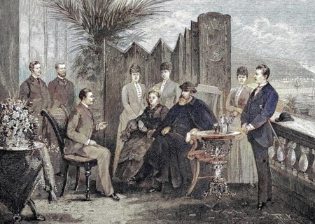 Crown Prince Frederick William and his family on the platform in front of the Villa Zirio in San Remo, Italy