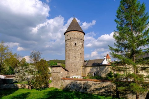 City wall with city towers, Freistadt