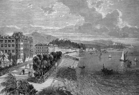 The Promenade des Anglais in Nice in 1880, France