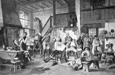 In the Barber's Parlour, Men at the Barber's and at the Beard Trimmer