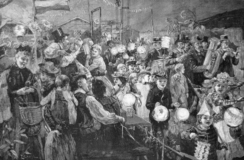 Harvest festival in a Berlin allotment garden colony, in 1895