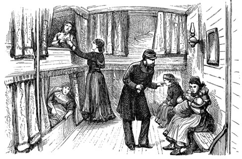 Scene on an English emigrant ship, here the sickroom
