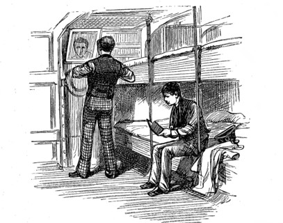 Scene on an English emigrant ship, here the sleeping room for men