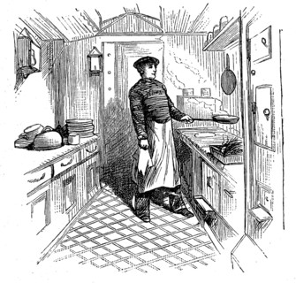 Scene on an English emigrant ship, the kitchen