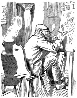 Painter painting a nude in 1880, England