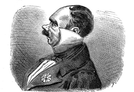 Patricide. a stiff, high stand-up collar open at the front of a gentleman's dress shirt