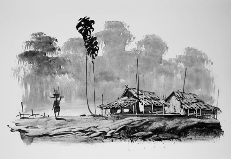 Fisherman returning with his catch, Cottage