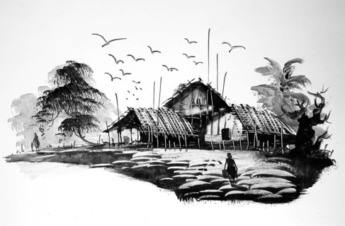 Fish in a fishing village, Fishing boat
