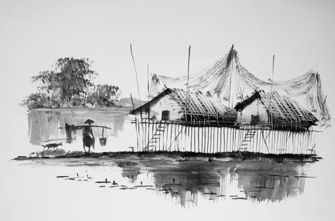Fish in a fishing village, Fishing boat