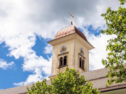 Tower of the collegiate church, St. Georgen am Laengsee lake Abbey