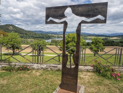 Christ on the cross, metal sculpture