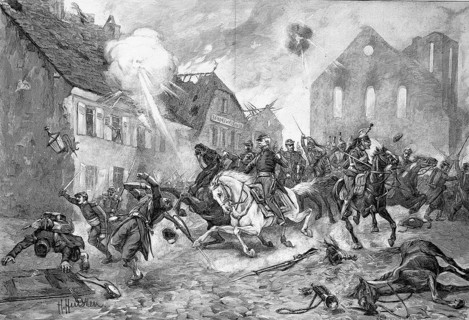 The Flight of Mac Mahon through Froeschweiler on 6 August 1870 after the Battle of Woerth, France