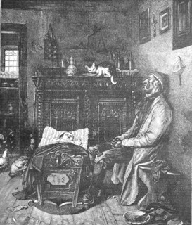 The father fell asleep, next to him baby crying in cradle