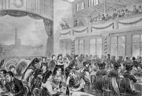 The imperial maneuver in Strasbourg, the lunch of the peasants from Alsace in Tivoli