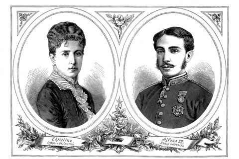 Maria Christina of Austria, Archduchess of Austria and her husband Alfonso XII. King of Spain