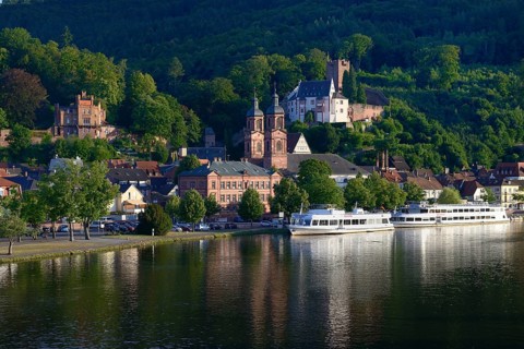 View of the town of Miltenberg with Main, Lower Franconia