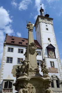 Old Town Hall and Vierroehrenbrunnnen, Wuerzburg