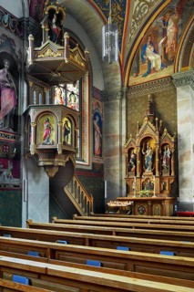 Pulpit and side altar, Catholic Parish Church