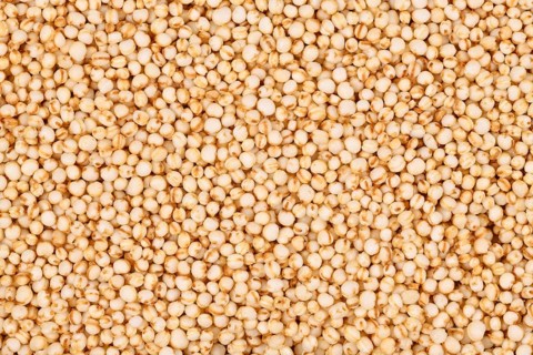 Top view of puffed Quinoa grains,