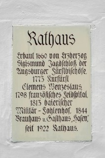 Info sign at the town hall, Hindelang