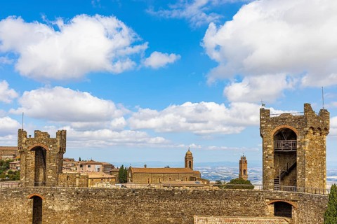 View of Montalcino, in the back the church of San Francesco