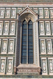 Coloured marble facade at Florence Cathedral, Florence
