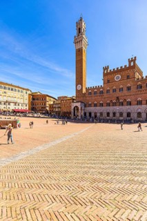 Piazza del Campo with the Torre del Mangia bell tower, Siena
