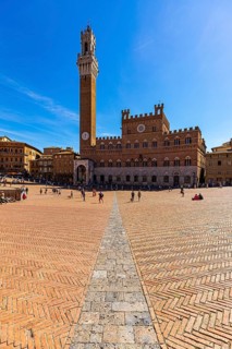 Piazza del Campo with the Torre del Mangia bell tower, Siena