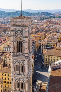 The Campanile of Florence Cathedral, coloured marble facade