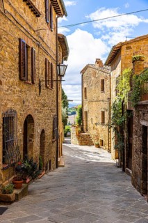 Alley with old stone houses, Monticchiello