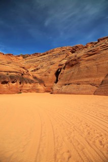 The entrance to Antelope Canyon in Arizona. Page, Arizona
