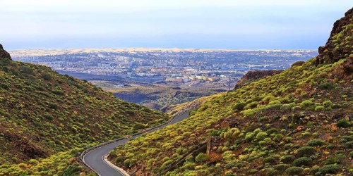 Degollada de La Yegua viewpoint overlooking Maspalomas. San Bartolome de Tirajana, Las Palmas