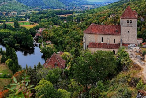 The 12th century Romanesque church, Saint-Cirq-Lapopie