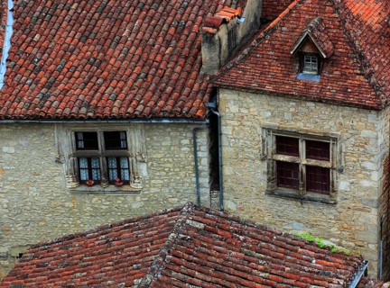 In the old town of Saint-Cirq-Lapopie, Lot department