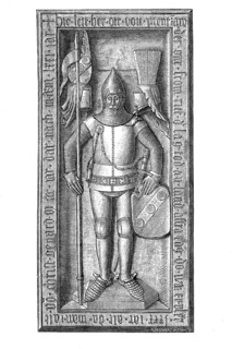 Monument to the Tomb of Otto von Pienzenau, 14th century marble sculpture in the church of Ebersberg