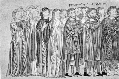 Procession, traditional costumes of the 12th century