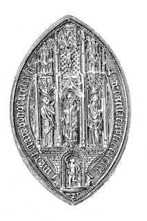 Pointed oval seal of the collegiate church in Kranenburg near Kleve, Germany