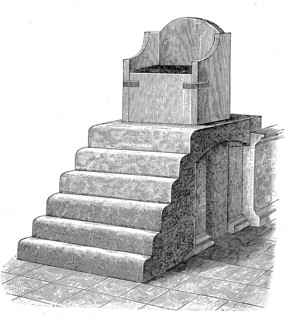 The marble throne of Charlemagne in Aachen Cathedral, Germany
