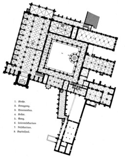 Floor plan of the monastery church of the Cistercian Abbey of Maulbronn, Germany