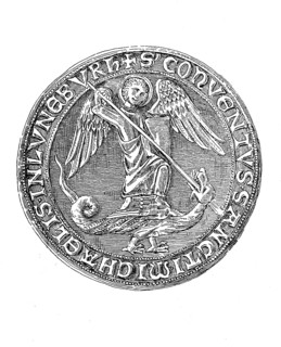 Medieval church seal of the monastery of St. Michael in Lueneburg, Germany