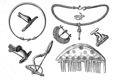 Objects and jewellery from the Roman period, various clasps