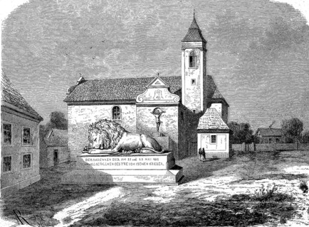 The Lion of Aspern is a war memorial erected by Anton Dominik Fernkorn in 1858 on the Aspern Heldenplatz in a Viennese district. Digitally restored reproduction of an original 19th century model, exac...