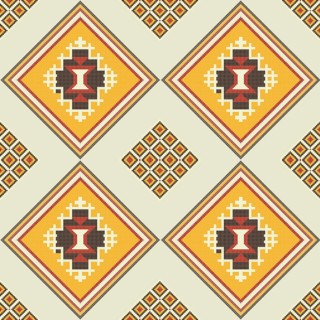 Ethnic American Indian embroidery inspired seamless pattern design. Vector background,