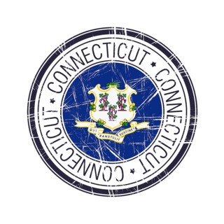 Great state of Connecticut postal rubber stamp, vector object over white background