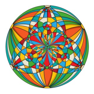 Vector decorative round design element in colors,