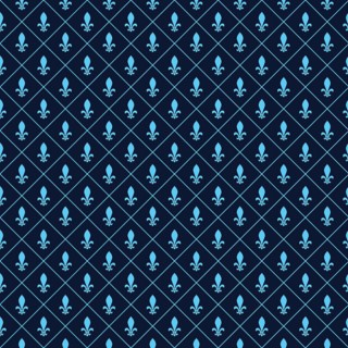 Fleur-de-lis seamless vector pattern in blue tones,
